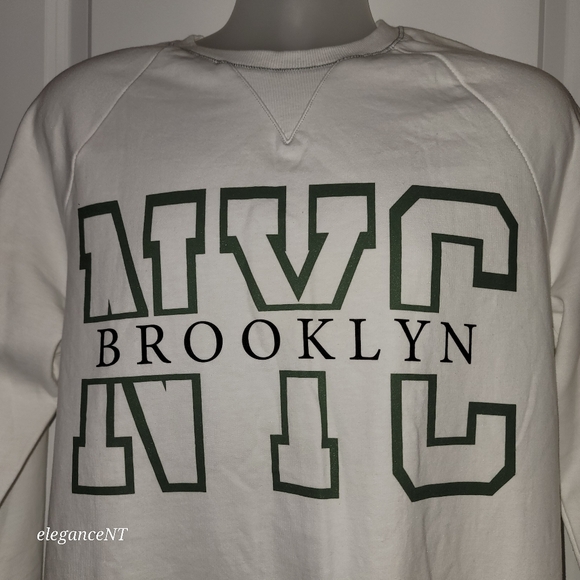 Brooklyn Civilization  Men's White Crew Neck Pullover Sweatshirt  Sz: M - Picture 2 of 7